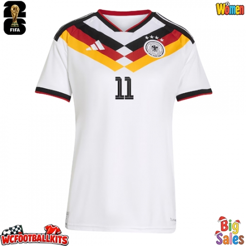 Germany Nick Woltemade #11 Replica Home Stadium Shirt for Women World Cup 2026 Short Sleeve